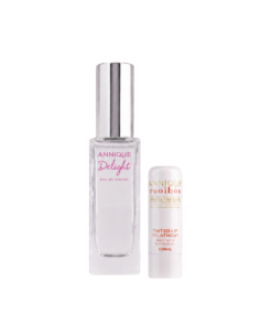 Annique Delight EDP 30ml and Miracle Tissue Oil Lip Treatment Coral 4.5g gift set