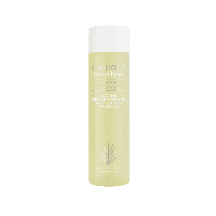 Annique Essense Rooibos Miracle Tissue Oil 125ml bottle with white cap and pale yellow oil visible through clear glass
