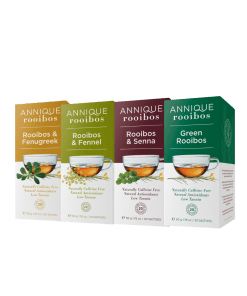 Annique Mini Slimming Bomb Tea Pack with four Rooibos herbal teas, 20 bags each