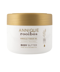 Annique Rooibos Miracle Tissue Oil Body Butter 250ml white jar with gold lid